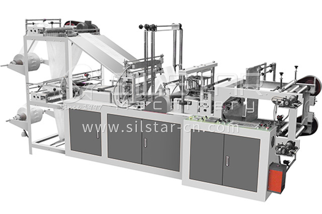 2-1-4 Perforated T-shirt bag on roll making machine 640425